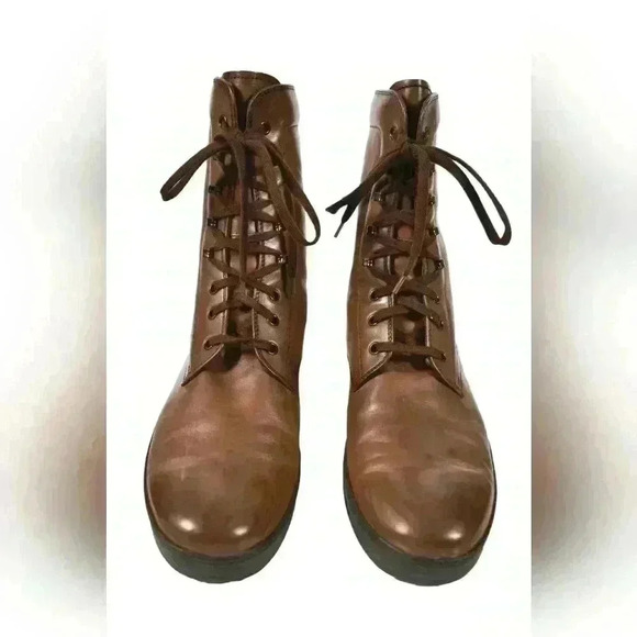 TOD'S  Brown Calfskin Leather Winter Ankle Hiking Gommino Boot 9.5US Italy - Picture 6 of 7